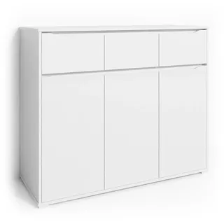 Vicco Kommode Ruben, Weiß, 120 x 101.6 cm mit Schubladen