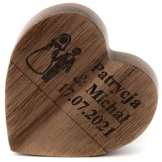 Derentis Holz USB-Stick Herz 4 GB Hochzeit personalisiertes Geschenk
