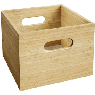 Aufbewahrungsbox & Ordnungsbox M, plastikfrei & umweltfreundliche Box aus 100 % FSC Bambus, stapelbar & robust – Organizer Box für Ordnung in Küche, Büro, Kinderzimmer, Haushalt, Holzbox KD Essentials