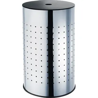 Locker Wäschekorb verchromtes Metall, Höhe 58 cm,