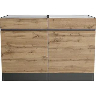 kochstation Spülenschrank KS-Riesa 120 x 60 x 82 cm Braun