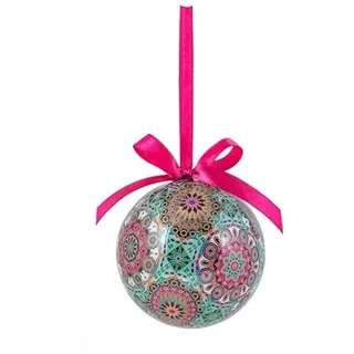 DRW Set mit 12 Weihnachtskugeln, Orangenblüte, Rosa, Ø 7,5 cm