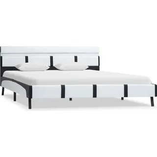 vidaXL Bettgestell mit LED Weiß Kunstleder 120x200 cm - Weiß