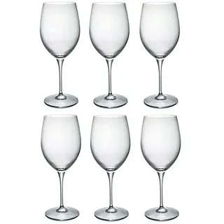Bormioli Rocco 6er Pack Gläser n.6 Premium Große Gläser für Rotwein Weißwein Rosé Chardonnay 590 ml - Transparent