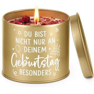 GoMelley Geburtstagsgeschenk für Frauen, Duftkerze mit Spruch, Geburtstagsgeschenk für Mama, Freundin, Kollegin, Frau, Schwester, Freundinnen, Du bist nicht nur an deinem Geburtstag besonders (266ml)