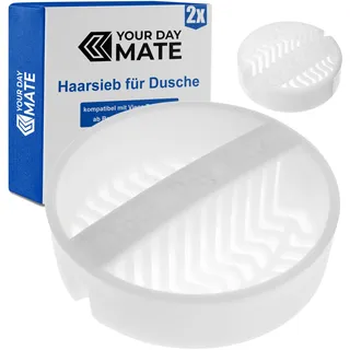 Haarsieb für Dusche, 2 Stück, Weiß, kompatibel mit Viega Tempoplex ab Baujahr 2006 bis Heute, Ersatz Tauchrohr Haarfänger Dusche für Modell 6961.96, 582 951, Haarfilter Siebeinsatz Duschablauf Siphon