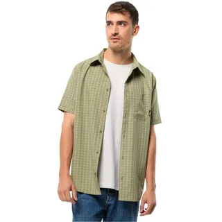 Jack Wolfskin Wander- und Reisehemd El Dorado (feuchtigkeitsregulierend) Kurzarm grün Herren