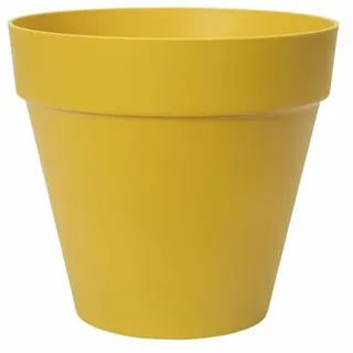 elho Loft Urban Rund 25 - Blumentopf für Außen - 100% recyceltes Plastik - Ø 24.5 x H 22.0 cm - Gelb/Ocker