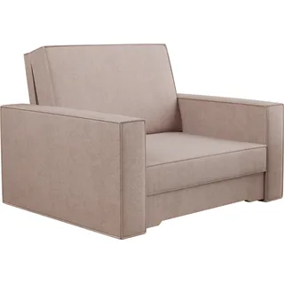 Kaiser Möbel Klassisches Sofa mit schlaffunktion und bettkasten, Schlafsofa, Sofa – AMERICANO stoff Scala Hellrosa - Hellrosa