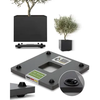 Pflanzwerk Pflanzkübel Untersetzer - Ultraflacher Designer Pflanzenroller - 28 cm x 28cm - Eckig und rund für alle Blumentöpfe & Blumenkübel - Indoor & Outdoor Gefäßroller - 2 Jahre Garantie