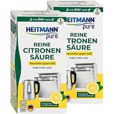 HEITMANN pure Reine Citronensäure: Ökologischer Bio-Entkalker - Pulver, 2x 350 g