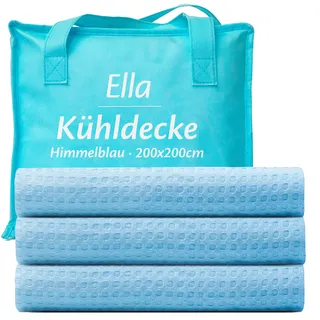 Ella Kühlende Decke, Atmungsaktive Cooling Sleep Decke, Tencel-Stoff und umweltfreundliche Kühldecke für Menschen, Kühldecken zum Schlafen, Oeko-TEX-zertifizierte dünne Sommerdecke 200x200 Himmelblau