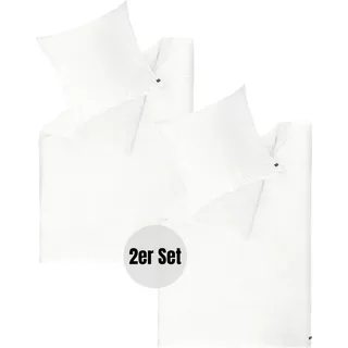 SCHÖNER WOHNEN-Kollektion Satin Bettwäsche PLAIN Weiss 135 x 200 cm - 2er Set - Weiß