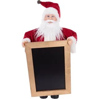 Weihnachtsmann "Weihnachtsdeko rot", rot, B:19,5cm H:61,5cm T:28,5cm, Vinyl, MYFLAIR MÖBEL & ACCESSOIRES, Dekofiguren, Weihnachtsmann, mit Tafel zum Beschriften, Höhe ca. 61 cm