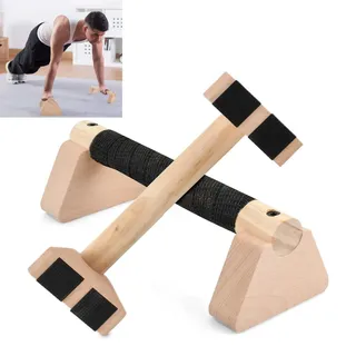 2 Pcs Liegestützgriffe Holz 25cm, Parallettes für Calisthenics & Handstand, Rutschfeste Handstand Griffe & Push Up Bars, Calisthenics Equipment, Massivholz, Belastbar bis 300kg
