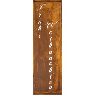 Willkommensschild "Frohe Weihnachten" ohne Standfüße - Weihnachtsdeko - Gartendeko zum hinstellen/draußen Wetterfest - Garten und Terrasse - Robustes und stilvolles Türschild - ROST