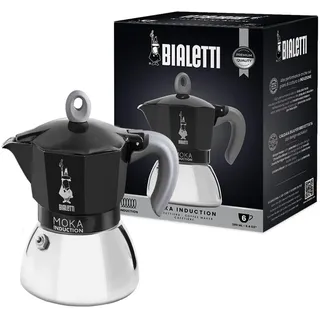 Moka Induction 6 Tassen schwarz/silber