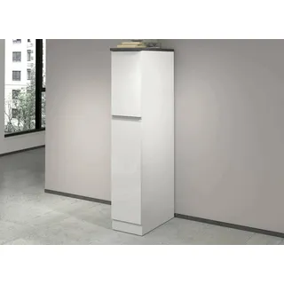 Dmora - Küchenschrank Quintino, Mehrzweckschrank, Küchenzeile Schrank, Multifunktionales Kühlregal, 100% Made in Italy, 30 x 60 x 165 cm, glänzendes Weiß und Schiefer