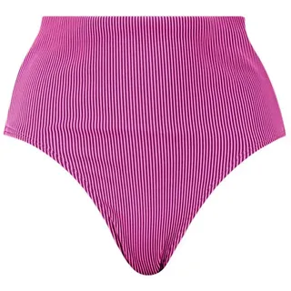 Puma Swim Ribbed High Waist Bikini-höschen - Pink / Black - XL