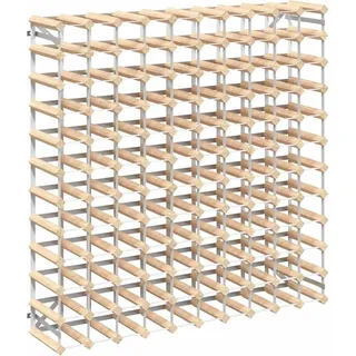 vidaXL Weinregal Für 120 Flaschen Massivholz Kiefer , Braun , Holz , Rechteckig , 22.5x110x110 cm , Weinregale