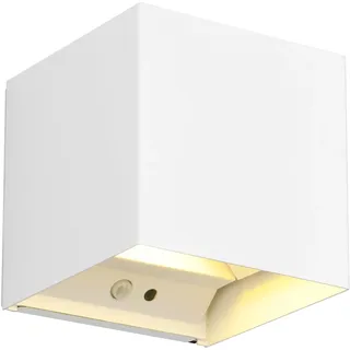 Trio Außenwandleuchte Metall 10,0 cm inkl. 2x0,5W LED, Dämmerungssensor, Bewegungsmelder, weiß