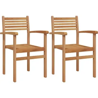 Garten Stapelstühle 2 pcs Braun 55.5 x 55.5 x 90 cm - Braun