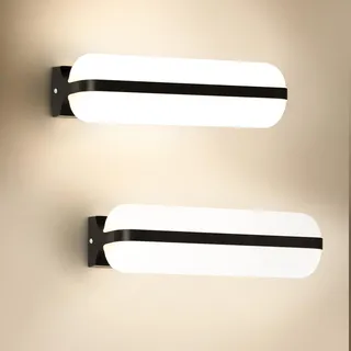 Letlit LED Wandleuchte Innen - 2 Stück, 20W 2000LM Moderne Wandlampe Außen Up and Down Belechtung, 4000K IP65 Feuchtraumleuchte Aussenlampe Wand Kellerlampe, LED Lampe für Treppe Flur Keller Garten WC
