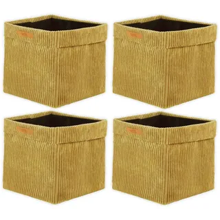lycce Aufbewahrungskorb Faltbare Aufbewahrungsbox Cord 4P 4er Pack  gelb 90% Polyester 10% Nylon  cm