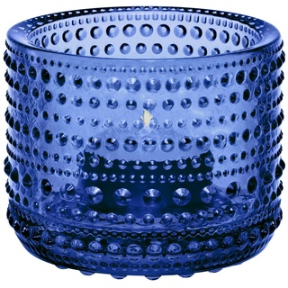 Iittala Iitala Kastehelmi Teelichthalter aus Mundgeblasenem Glas in der Farbe Ultramarin Blue in der Größe 6,4x7,6cm, 1066662, 3