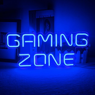 ineonlife Gaming Zone Neon Schild Blau LED Gaming Neon Licht für Wand Dekor Brief Neon Licht Zeichen für Spielraum, Spiel Zone, Mann Höhle, Geschenke für Gamer, Jungen, Männer