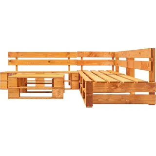 vidaXL 4-tlg. Garten-Lounge-Set aus Paletten Holz Honigbraun - Braun