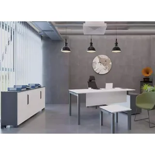 Holz Büromöbel Schreibtisch Sideboard Couchtisch Büroeinrichtung Modern - Weiß