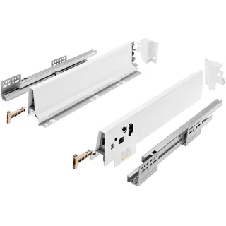Gtv - Modern Box Schublade I L=500mm H=83 mm I Weiss I Leises Schließen I Belastung bis zu 40 kg I Einfache Installation I Synchronisation des Fahrweges der Führungen I PB-D-KPL500A1