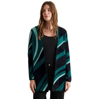 CECIL Damen B253910 Federgarn Cardigan, Schwarz, S EU