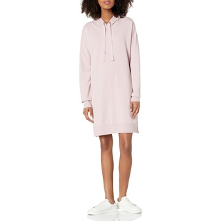 The Drop Damen Iona Mini-Sweatshirtkleid mit Kapuze und langen Ärmeln, Ice Pink, XS