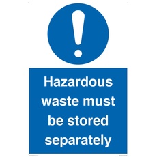 Warnschild "Hazardous Waste Must Be Stored Separatly", 400 x 600 mm, A2P
