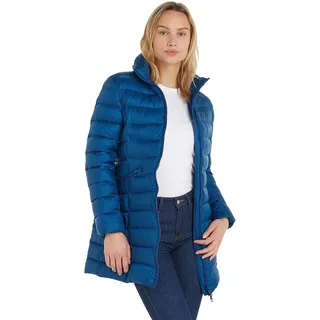 Tommy Hilfiger Damen Daunenmantel Padded Global Stripe Coat Winter, Blau (Deep Indigo), XXS