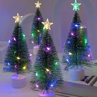 LED Mini Tannenbaum,3 Stück Weihnachtsbaum Mini Künstlich,Weihnachtsbaum Miniatur,Mini Weihnachtsbäume,Weihnachten Tischbäume Heimdekoration (Grün)