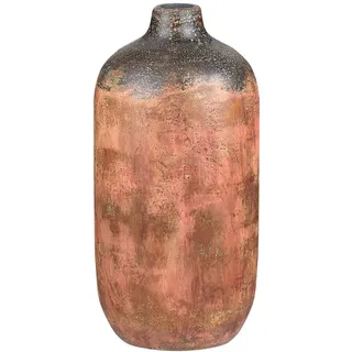 Beliani Blumenvase Terrakotta kupfer Saragossa , Kupferfarben , Stein , Holz Optik , 53 cm , Dekoration, Vasen, Bodenvasen