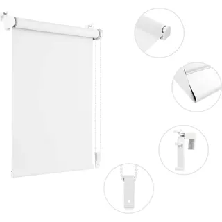 Eurohome Verdunkelungsrollo 45 x 130 cm Weiß Klemmfix Ohne Bohren - Weiß