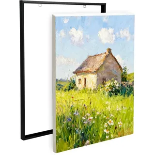 YCBTREE Schattenfugenrahmen 40x60cm, Aluminium Bilderrahmen für Leinwand Selbstmontage Ohne Bohren Schwarz Rahmen mit Tiefeneffekt für Leinwand Keilrahmen (Schwarz, 40×60cm)