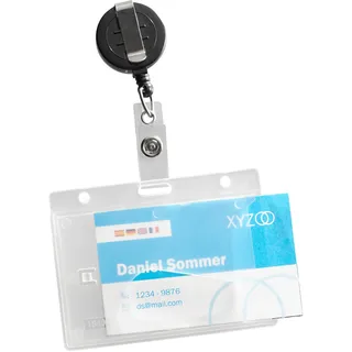 100 Ausweishüllen Hartplastik, Daumenausschub mit Kartenjojo, transparent