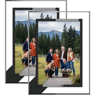 ASelected 2er-Pack Silber A4 Bilderrahmen Zertifikat Rahmen 21x29,7cm Dokumentenrahmen aus Glas Diplom Graduierung Posterrahmen Foto Display Stand für Tischplatte für Urkunden, Silber, A4