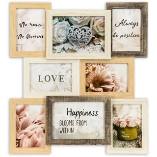 Queence Bilderrahmen Collage braun 10x15 cm 6 St.