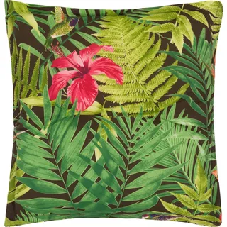 Sitzkissen , Grün, Dunkelgrün, Hellgrün , Textil , Floral , Füllung: Schaumstoff, Vlies , 50x7x50 cm , Heimtextilien, Wohntextilien, Sitzkissen