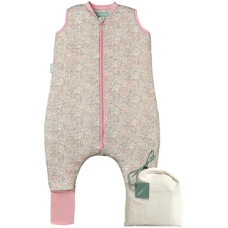 molis&co - Baby Schlafsack mit Füßen und Socke - Ideal für den Winter - Babyschlafsack mit Beinen 2,5 tog - 100% Baumwolle (Oeko-TEX 100), Premium Qualität - Pastel Floral (70 cm)