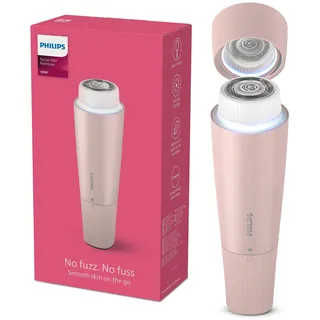 Philips Gesichtshaarentferner, 5000 BRR454/00« mit Spiegel und LED-Licht, inkl. Reinigungsbürste, rosa