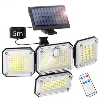 Ulikey Solarlampen für Außen mit Bewegungsmelder, 333 LED Solar Strahler IP65 Wasserdichte Solarlampe mit 3 Beleuchtungsmodi 270° Beleuchtungswinkel, Solar Wandleuchte für Garten Terrasse Garage