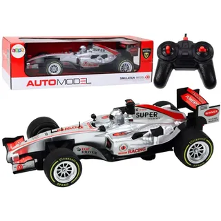 LeanToys Ferngesteuertes RC Rennauto 1:12 Silber mit Licht und Sound