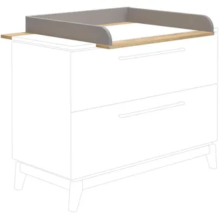 Paidi "STIENE in Beige oder Grau, zur Erweiterung der Kommode", B/H/T ca. 123/12/80cm, Wickelauflage mit eiche Massivholz, und gerundeten Kanten, schiefergrau, eiche massiv),